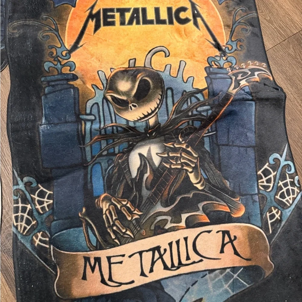 Metallica Themed Bath Mat Set - Black and Orange